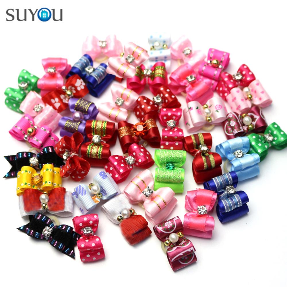 Suyou 10pcs Random Dog Bowknot Handmade Pet Headwear Bow Tie Lace Hairpin New Cat Grooming Rubber Bands Puppy Accessories Pet Supplies Shopee Indonesia