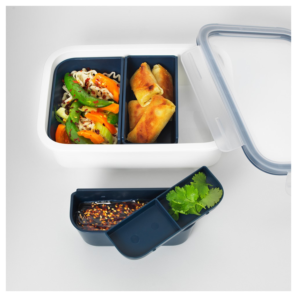 IKEA 365+ Kotak Makan Lunch box dengan sisipan, persegi panjang