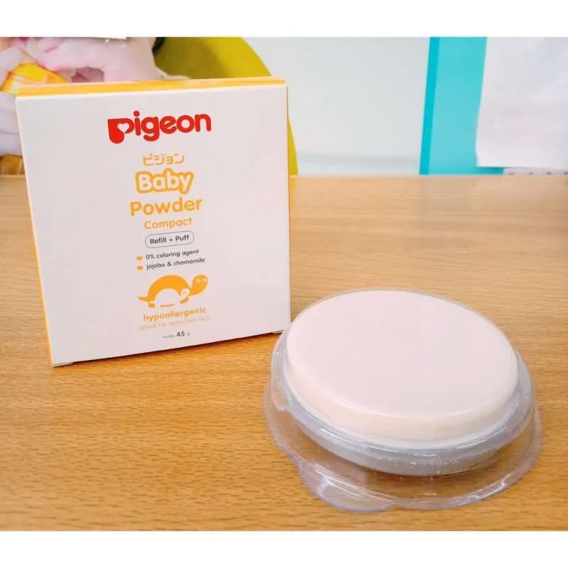 Pigeon Baby Compact Powder Cake Chamomile with Case 45gr | Baby Powder Pigeon | Bedak Bayi