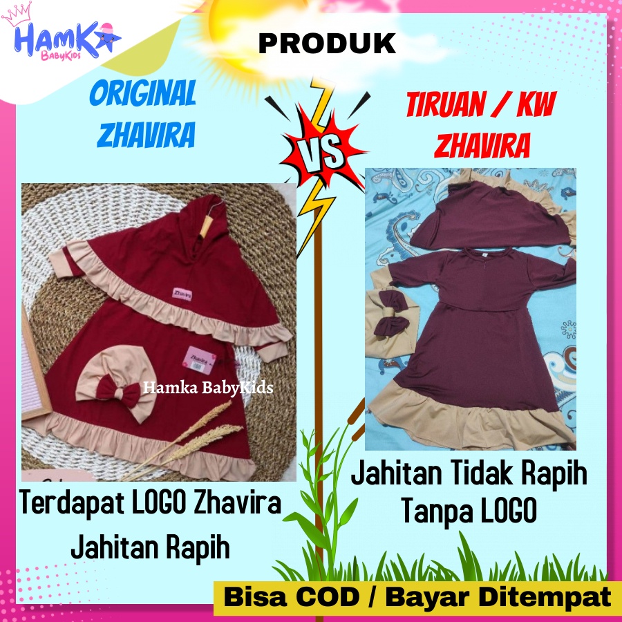 Baju Gamis Anak Perempuan 0 - 6 Tahun Zhavira Rempel Muslim Bayi Perempuan 1 2 Tahun 2 3 Tahun 4 5 Tahun Tanggung Set Jilbab Kerudung Free Turban