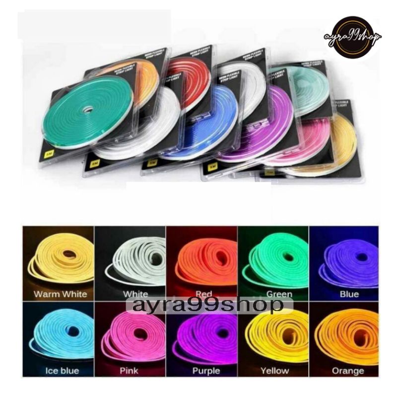 Neon Flex Lampu LED Selang 12V 5Meter Bisa Digunakan Untuk Lampu Alis