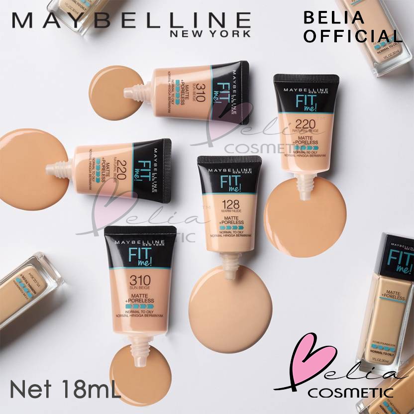 Belia Tube Maybelline Fit Me Matte Poreless Foundation 18ml Bpom Original 100 Travel Size