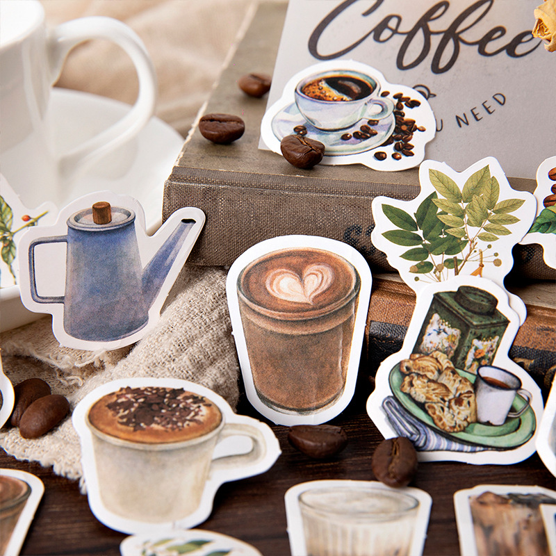 46pcs/set Stiker Amplop Afternoon Tea Shop Untuk Dekorasi Komputer