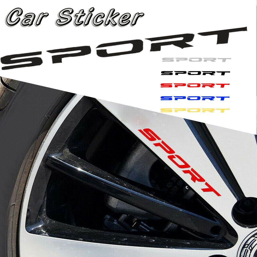 Populer 4Pcs Stiker Mobil Hitam/Silver/Kuning/Merah/Biru Velg Pintu Mobil Balap SPORT