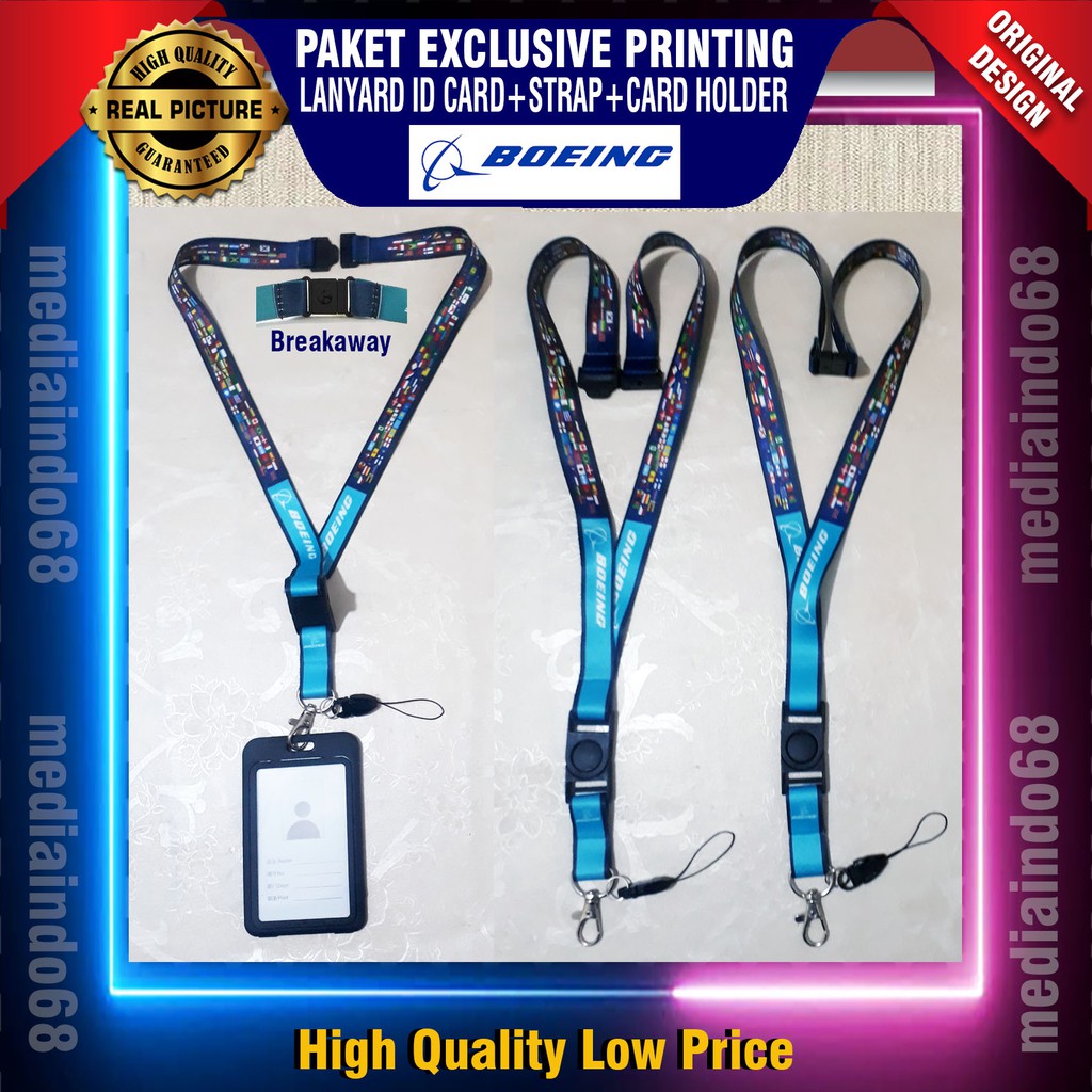 

Boeing Lanyard Breakaway, Strap ID, HP/Flashdisk Printing Digital (Paket Lengkap Exclusive)