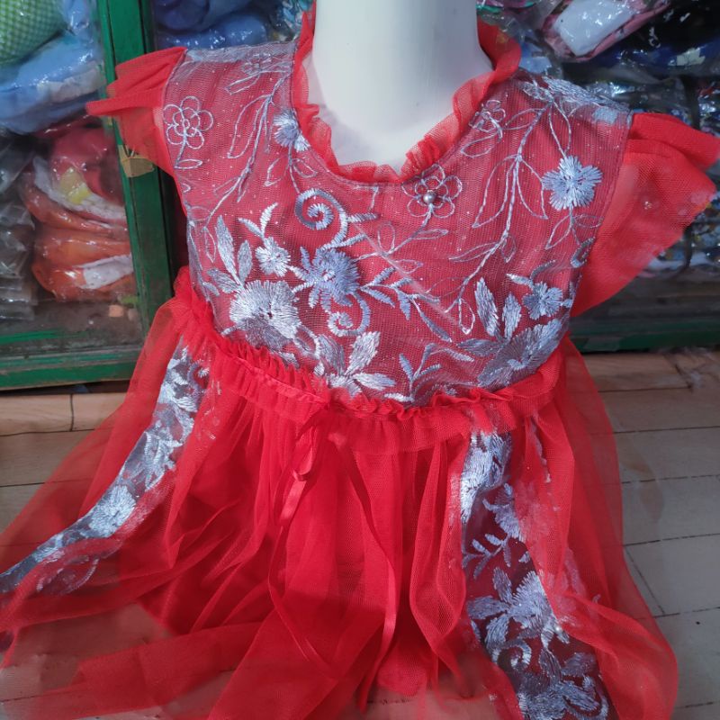 Dress anak 1 2 3 tahun gaun anak cewek perempuan terbaru ( dress ninda nandini )