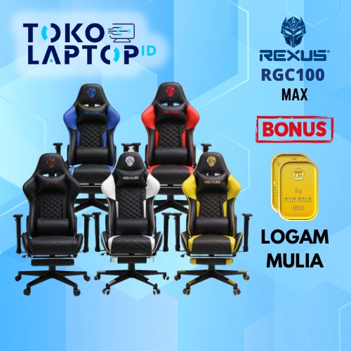 Rexus RGC100 Max / RGC-100 Max Premium Gaming Chair With Footrest