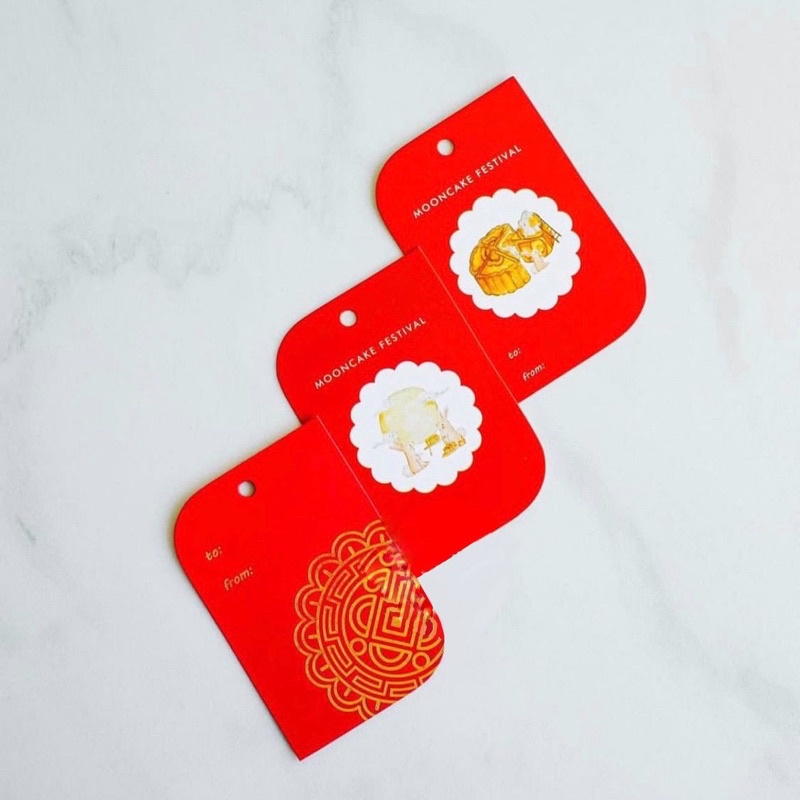 

mid autumn festival hangtag set/ hangtag mooncake