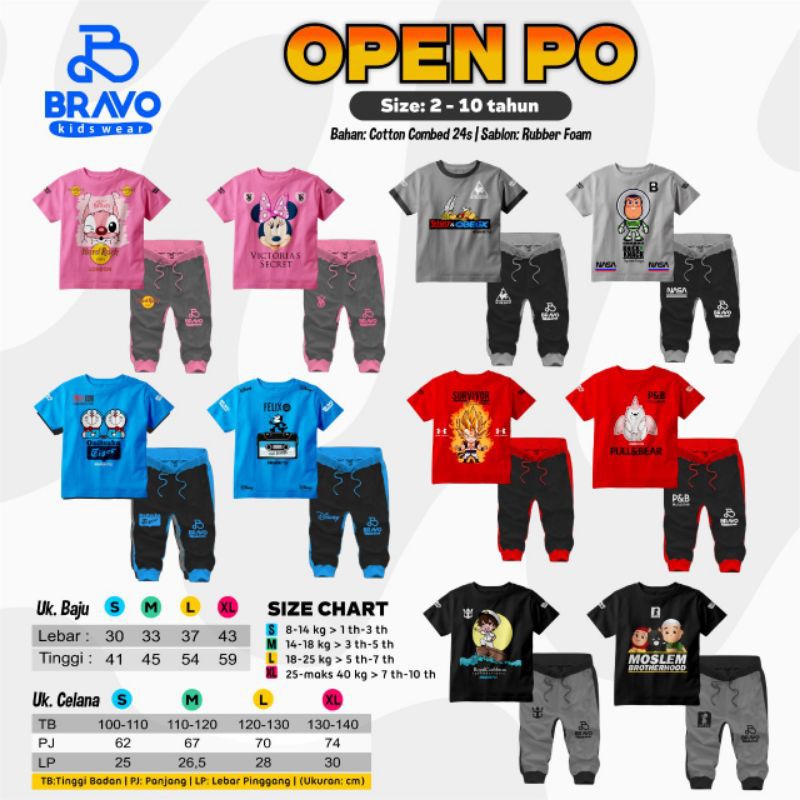 Set Boy & Girl Bravo Kidswear Baju Setelan