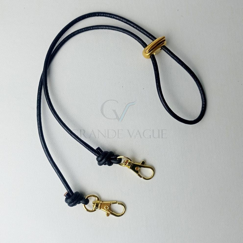 [GC9QR5135] Tali Gantungan Kalung Masker Kulit Asli Pria Wanita Leather Headloop Strap Mask Rantai L