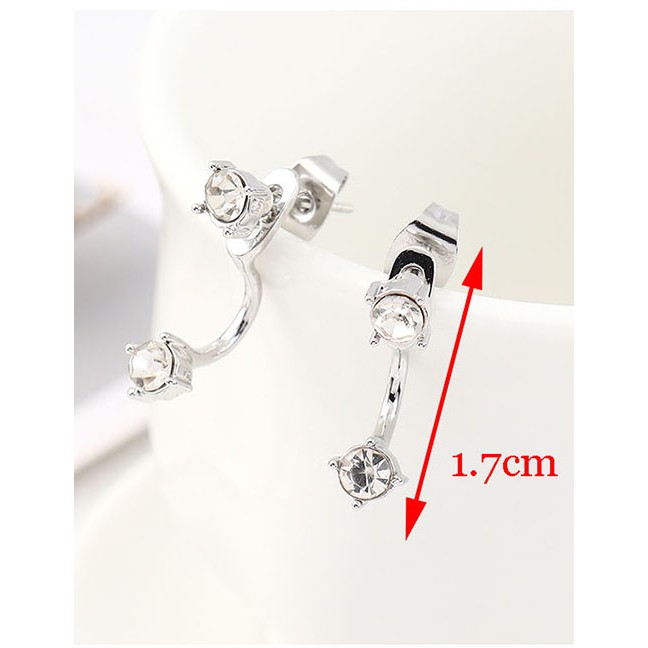 LRC Anting Tusuk Fashion Platinum Bow Stud Earrings Y63070