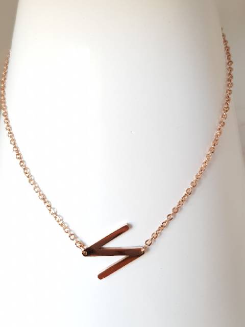 ROSEGOLD Kalung inisial KECIL / kalung huruf / kalung titanium / kalung Rosegold Antikarat import