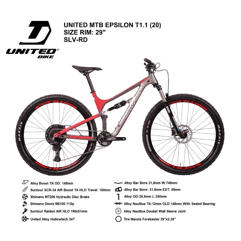 MTB 29 United Epsilon T1.1 11 Speed Sepeda Gunung