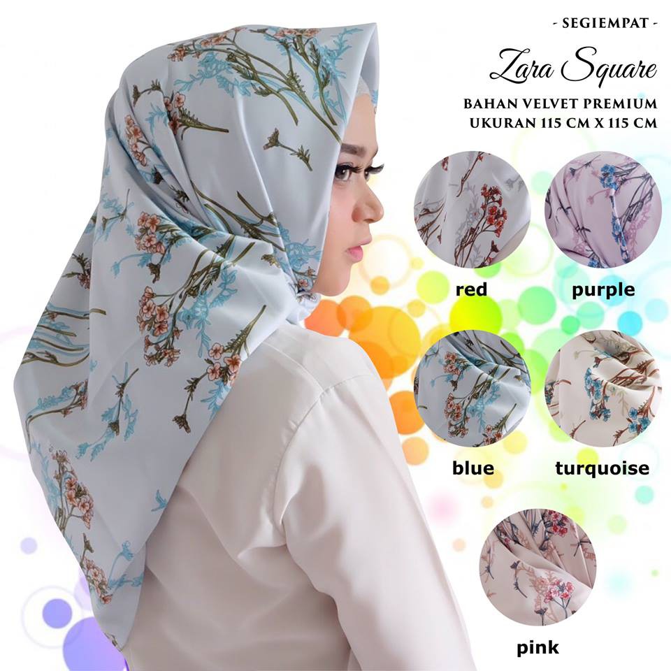 Jilbab Segiempat Zara Square Murah / Jual kerudung segi empat velvet / Agen hijab segi4 Motif