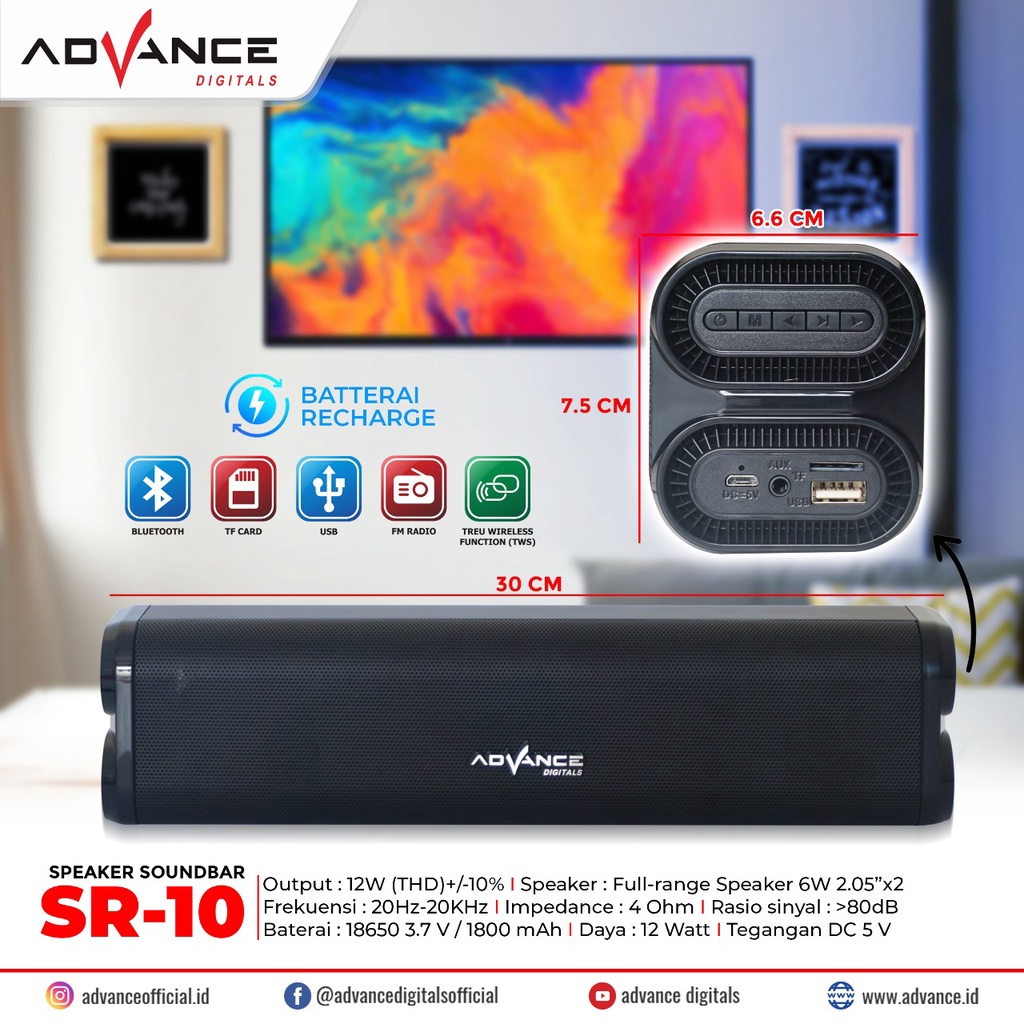 Soundbar / Speaker TV Advance SR 10 Bluetooth