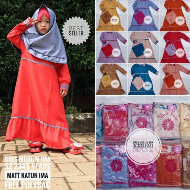 Gamis Set Hijab Flowkids PROMO