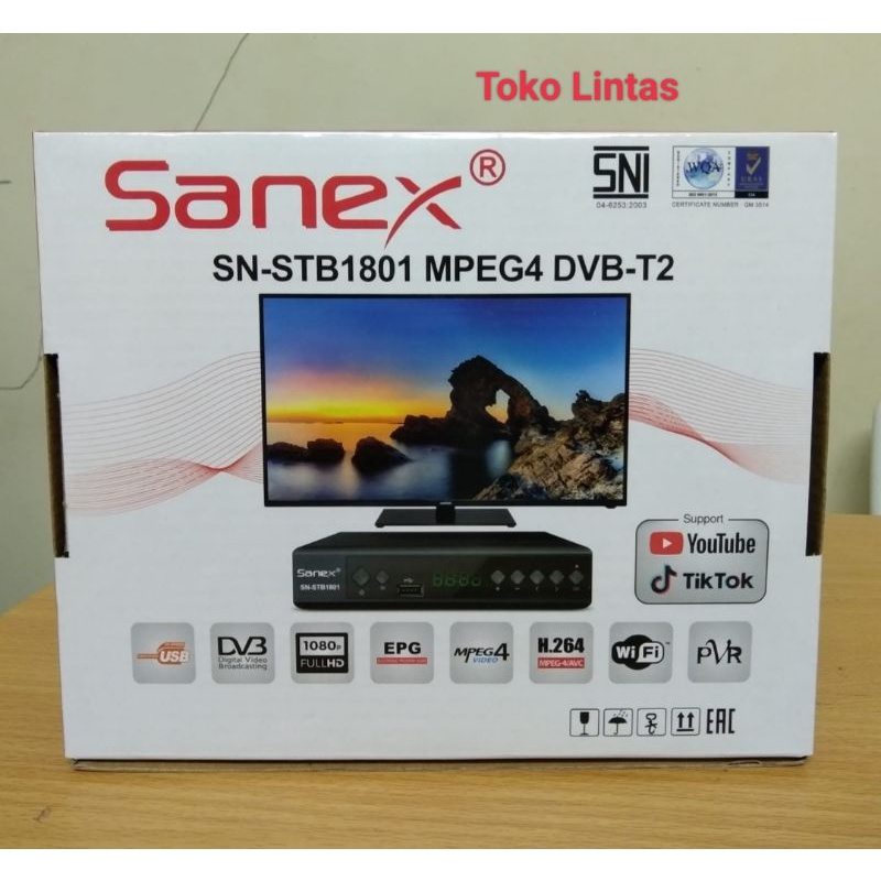 STB Sanex Set Top Box Antena TV Analog to Digital Sanex SN-STB1801