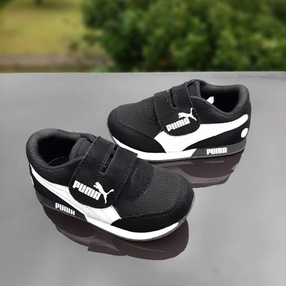 Vinandoz Sepatu Sneaker Sporty / Sneaker Anak Cowok Cewek 1 - 9 tahun - Sneaker anak balita Murah - SSL05 Black and White