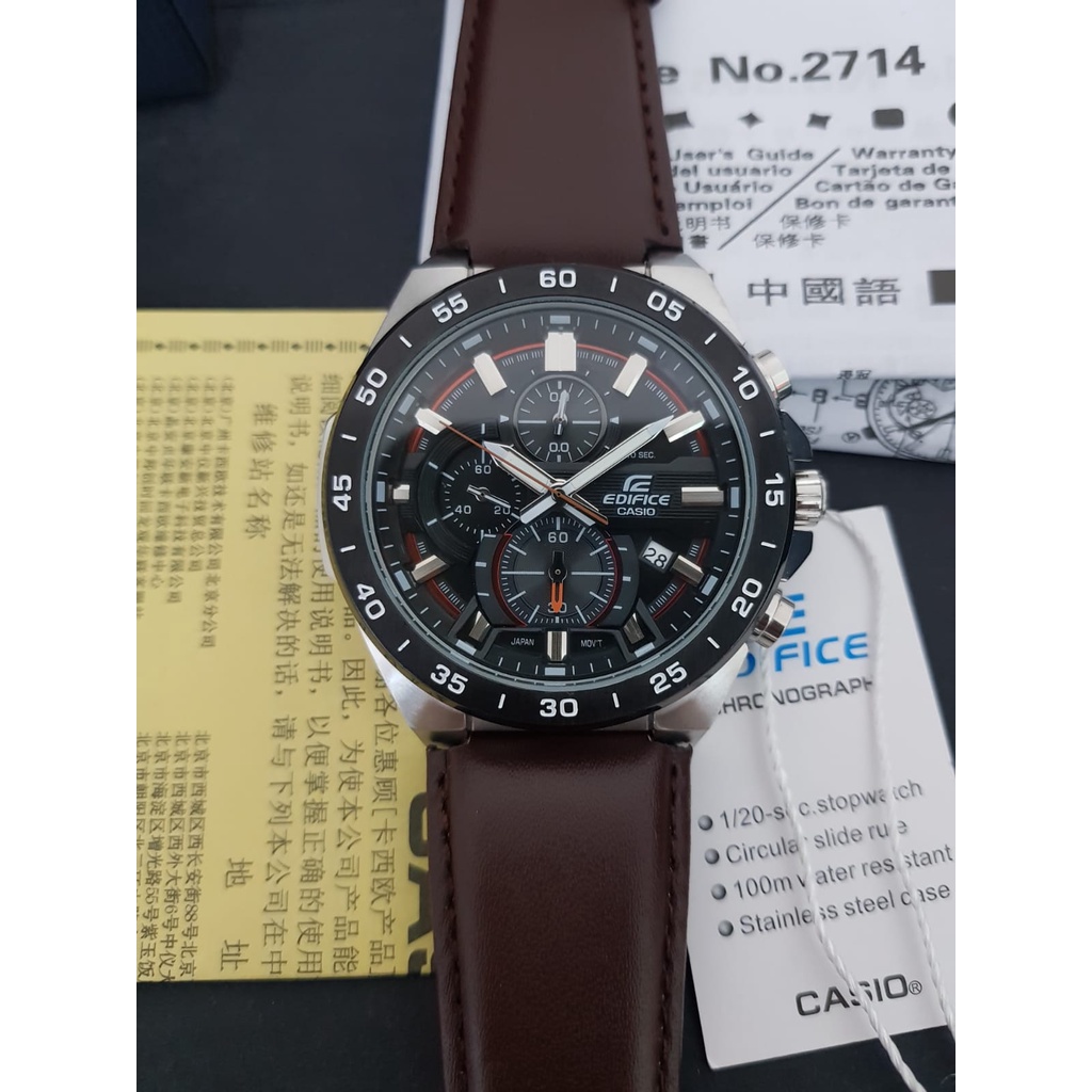 JAM TANGAN REAL PRIA CASIO EDIFICE EFR 564BL 5av Efr 564 efr564 CHRONO QUARTZ BOX ORIGINAL GARANSI 1