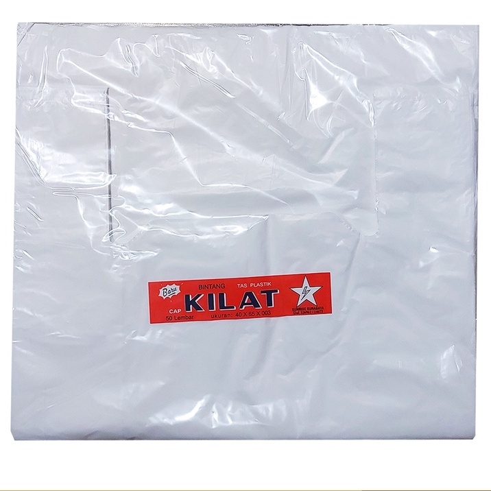 Kantong Kresek Kilat Hitam Putih Ukuran 40x60 isi 50 / Kantong Plastik Kresek 40cm / Kresek jumbo Hitam Murah