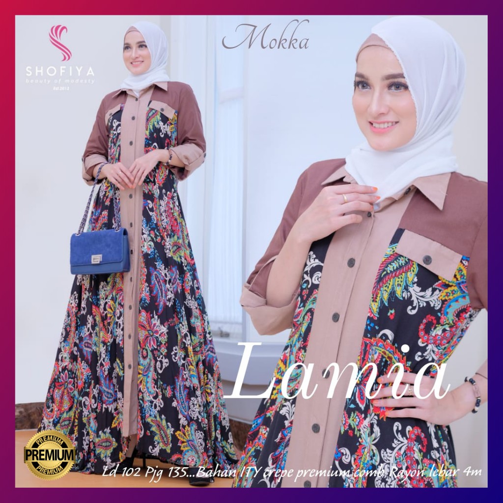 Lamia Dress Batik Original by Shofiya – Dress Batik Wanita Wuslim