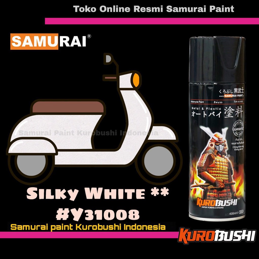 Samurai Paint SILKY WHITE Y31008 Warna Putih Mutiara Yamaha Cat Semprot Aerosol Samurai