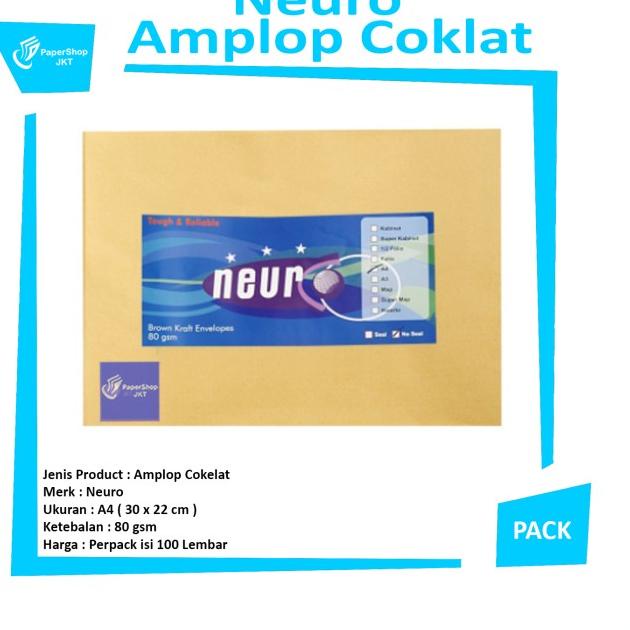 

➴ HOT PROMO!!! Amplop Coklat Ukuran A4 Neuro ( 30 x 22 cm ) ➳
