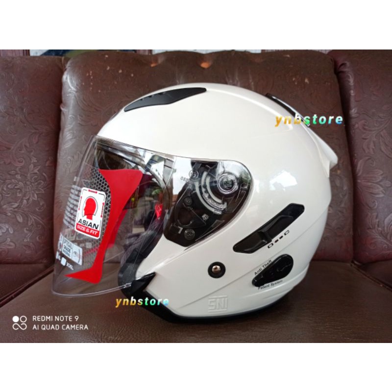 Helm KYT Galaxy Flat R Solid Motif Double Visor Original | KYT Half Face Galaxy Flat R Polos Black Hitam Doff Metalik Fire Red Merah Maroon Ferrari White Putih Gorila Grey Gunmetal Abu Aqua Blue Motif 4 5 Mimetic Neon Matrix Red Blue Yellow galaxy Slide-8
