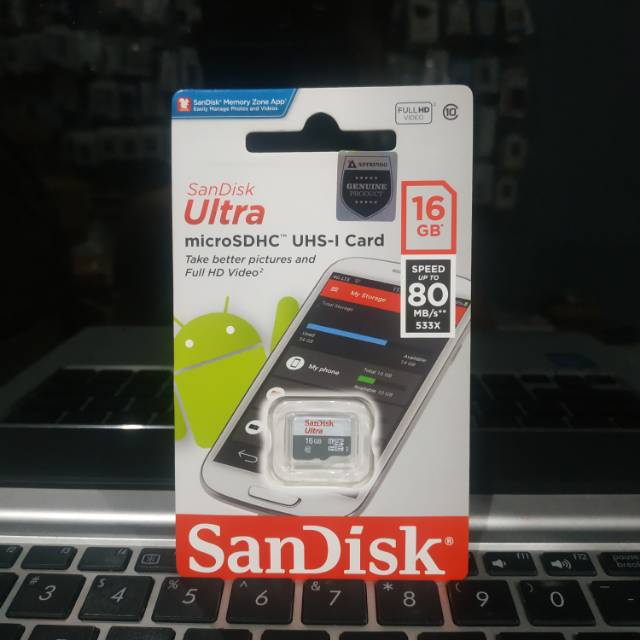 MEMORY CARD SANDISK ULTRA CLASS 10 16 GB 80 MB/S