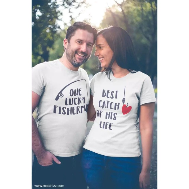 MYSTIQUE.ID-BAJU KAOS COUPLE FISHER T-SHIRT LUCU DAN AESTHETIC