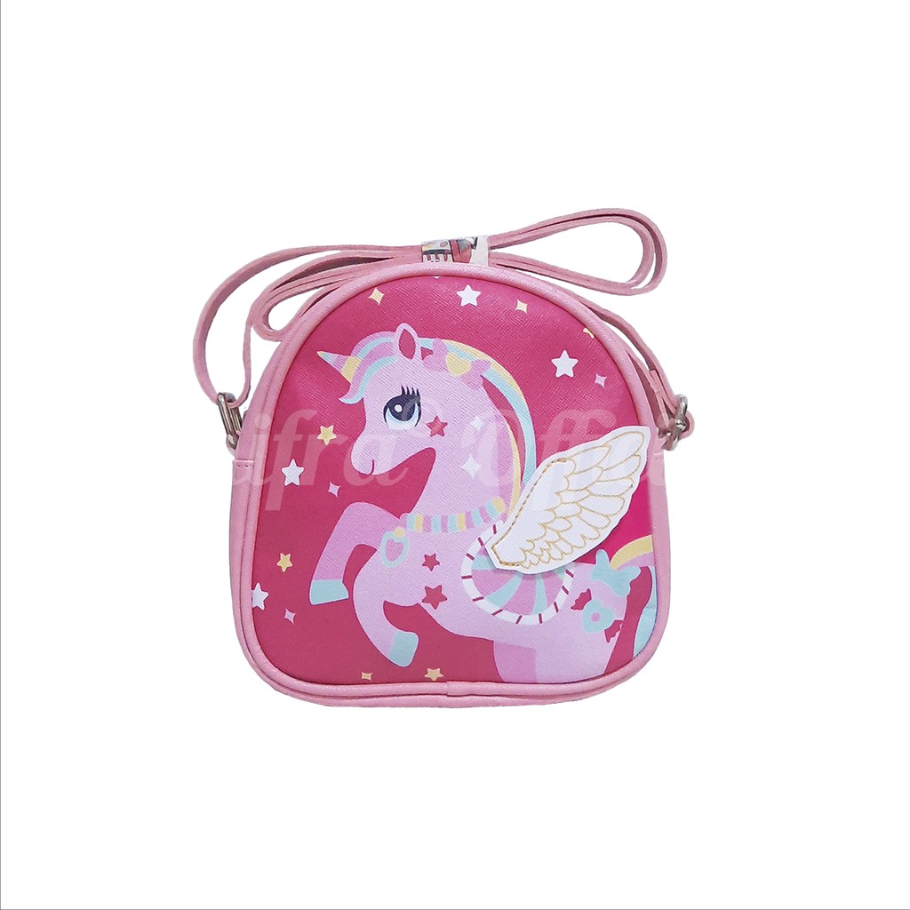 Shifra Tas Selempang Unik Wanita Remaja Oval Unicorn Flamingo Mermaid