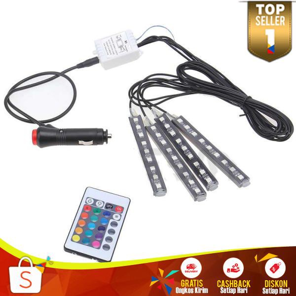 Lampu LED Interior Mobil Elegan LI 05 Light Interior 5050 Neon RGB with Remote Control Hemat Energy