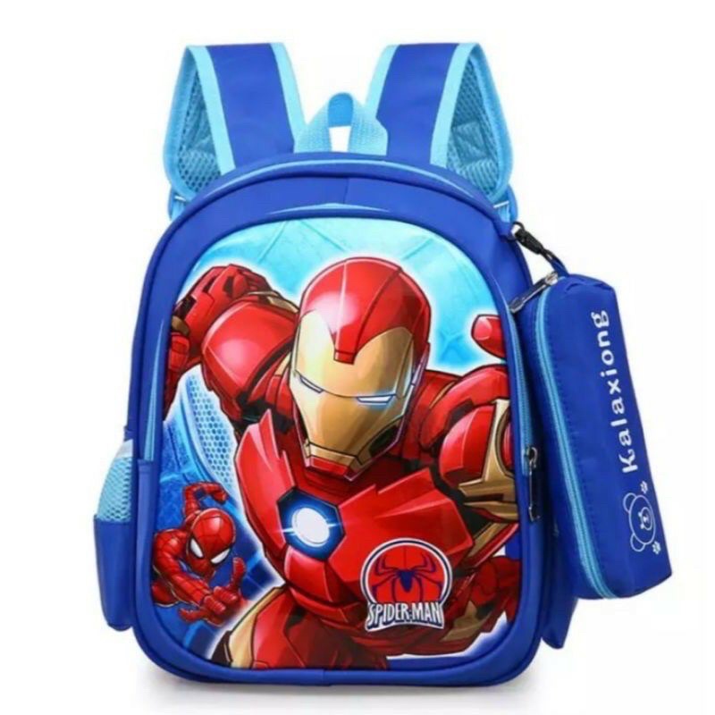 PROMO Tas Ransel Sekolah Tk sd Anak Laki Laki IRON MAN Karakter Tas sekolah Anak Kekinian