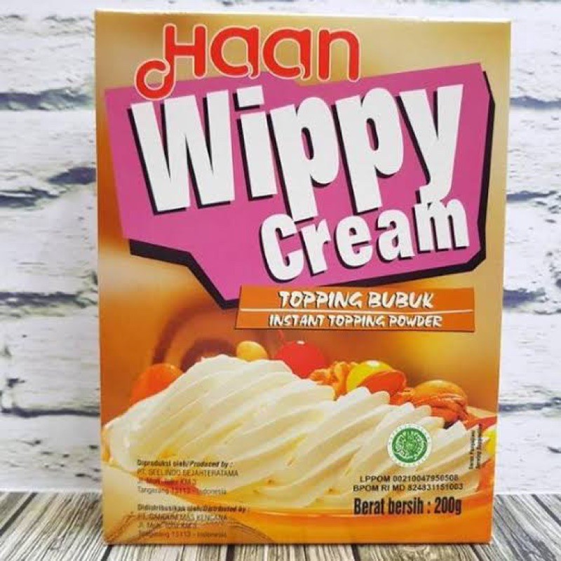 

whipped cream haan kemasan 200 gram