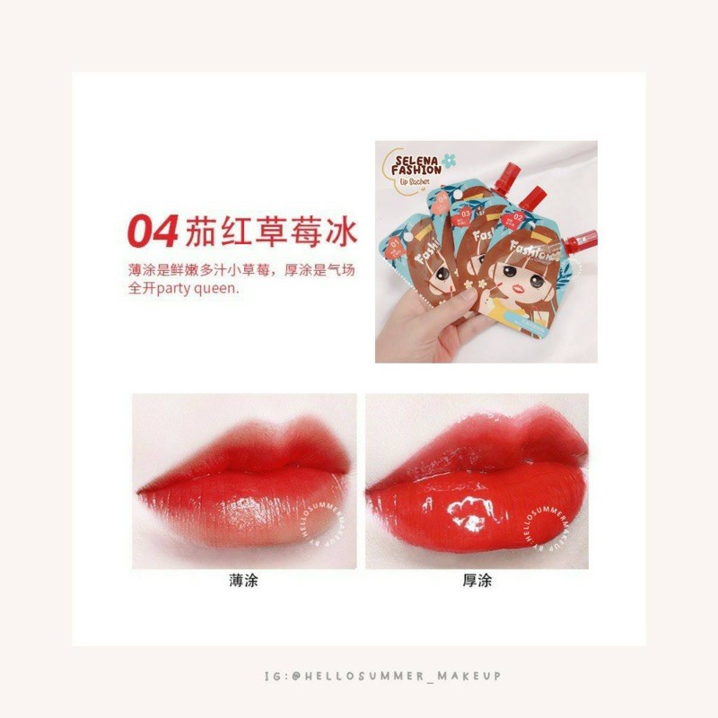 [ORI THAILAND] Hengfang Selena Fashion Lip Glaze Color sachet