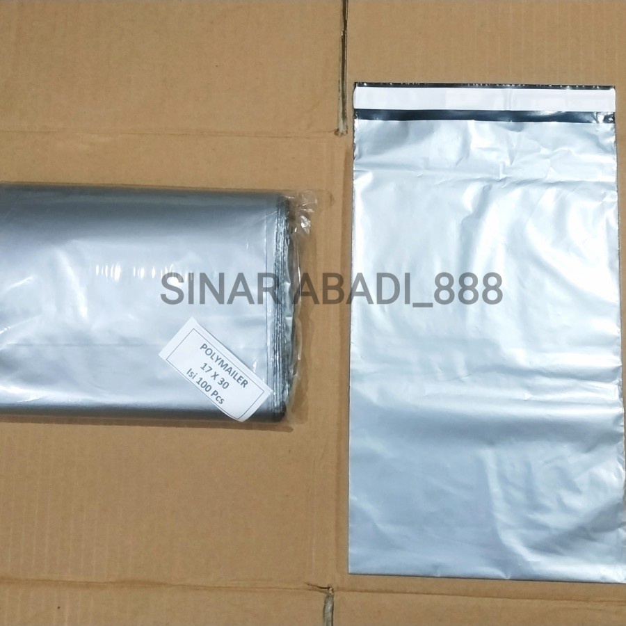 

Polymailer uk 17x30 (100pcs) Plastik Packing Lem Silver, Plastik Lem