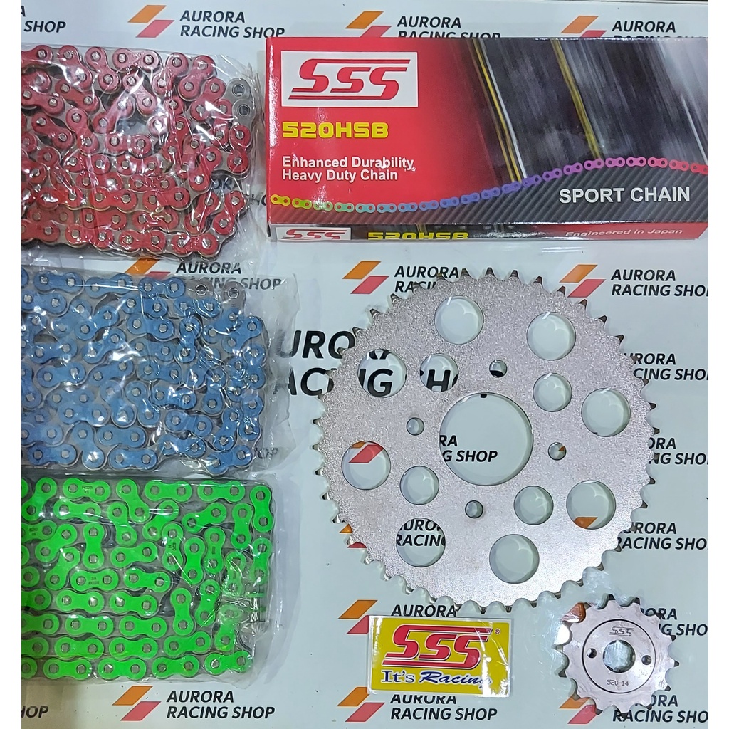 GEAR SET SSS TIGER OLD / TIGER REVO & RANTAI SSS 520 HSB COLOUR SERIES