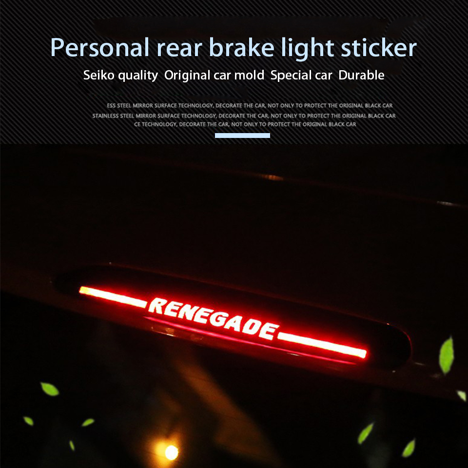 Stiker Lampu Rem Tinggi Bahan Serat Karbon Untuk Dekorasi Mobil Jeep Renegade