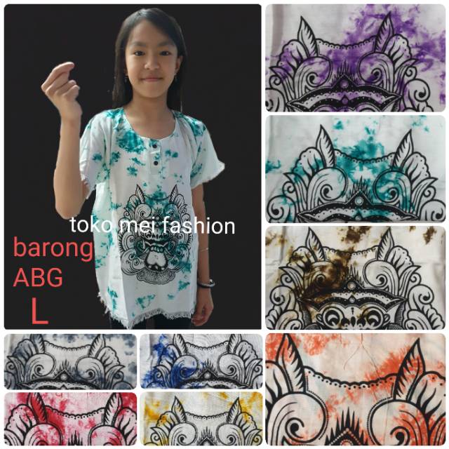 BH 53 Meygrosir baju bali ukuran ABG L all size barong katun putih