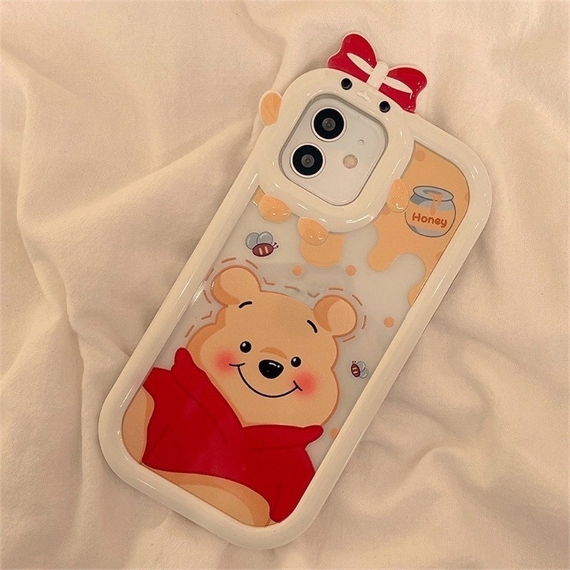 Soft Case Silikon TPU Motif Kartun Beruang Casing Compatible for iPhone 14 13 12 11 Pro Max X Xr Xs Max iPhone 7 8 6 6s Plus Cute Cartoon Fashion Bear Phone Case Clear Lens Protection Skin Silicone Hard Case Shockproof Soft TPU Phone Back Casing Cover