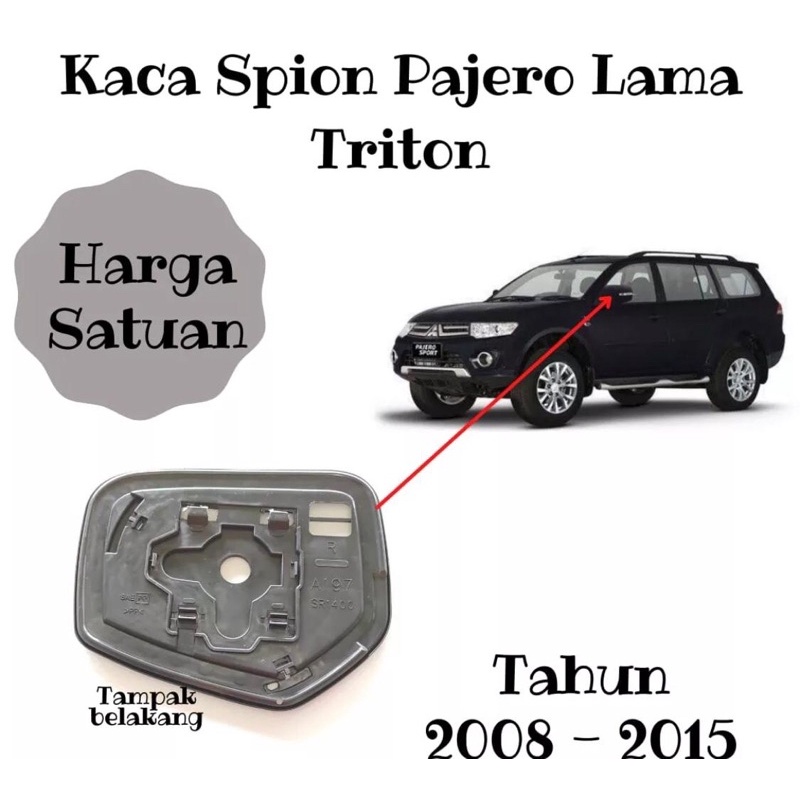Kaca spion pajero strada triton dakar gls glx 2008 2009 2010 2011 2012 2013 2014 pajero sport strada