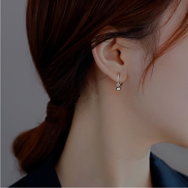 We Flower Anting Hoop s925 Silver Bentuk Bola Kecil Untuk Wanita