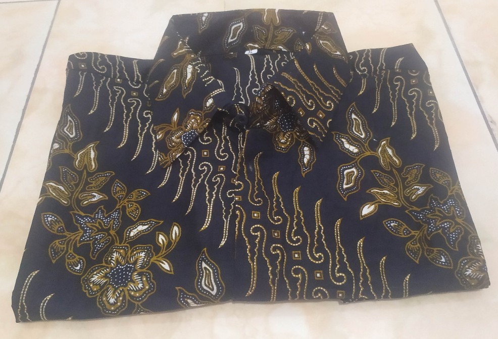 Batik Kalongan Hrb026 Kenongo Kemeja Hem Pendek Padi Pekalongan 16