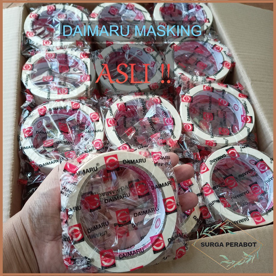 

Lakban Kertas Daimaru Masking Tape 1 inch 24mm untuk pengerjaan cat atau kantor