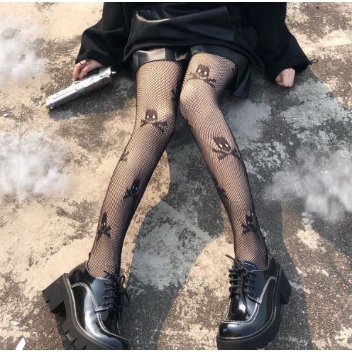 PH-36 Pantyhose Gothic Tengkorak Lolita Cosplay Stoking Kaos Kaki Socks