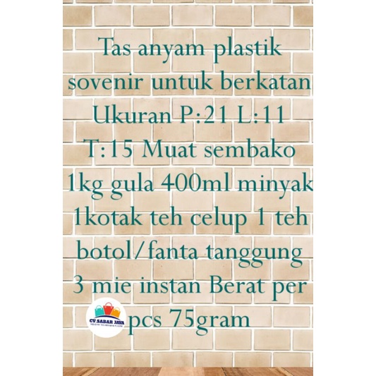 TAS souvenir Tas anyaman plastik murah untuk berkat hampers