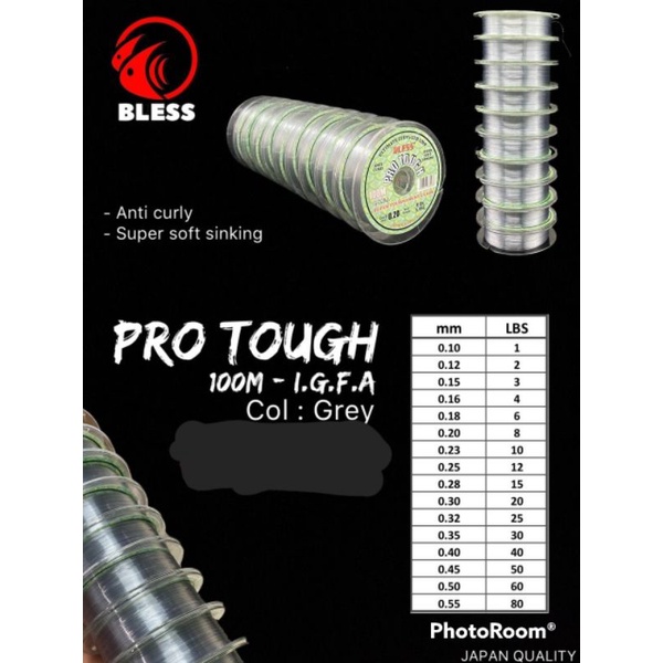 SENAR BLESS PRO TOUGH 0.10MM, 0.12MM, 0.15MM / SENAR SEPAT / SENAR HALUS