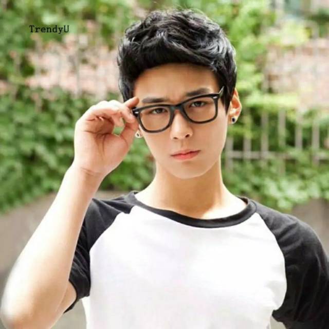 Wig Cowok Keren Mohak Jambul Rambut Palsu Laki - Laki Wig Pria Hitam