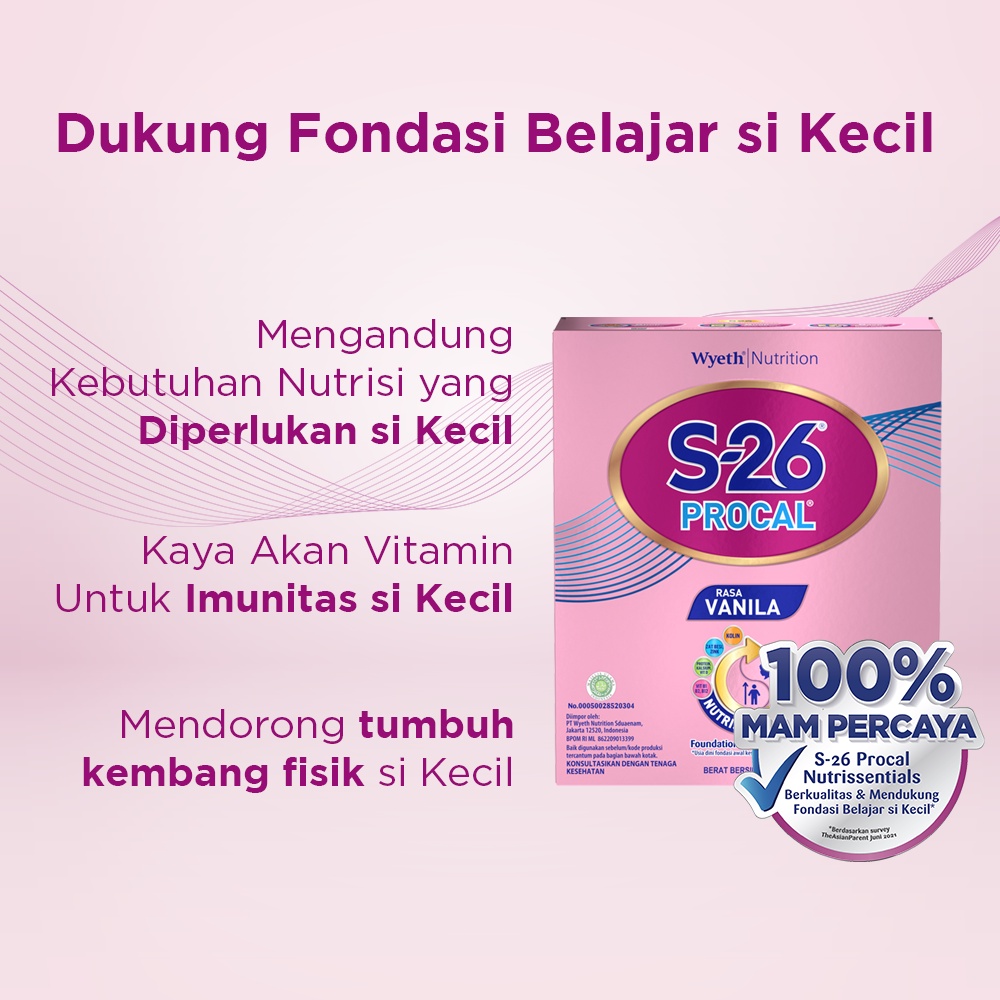 S-26 Procal Tahap 3 Vanila Susu Pertumbuhan Anak Usia 1-3 Tahun, Kotak 1400 gr