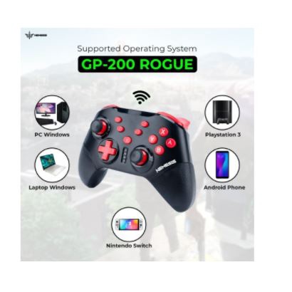 Gamepad nyk nemesis single wireless bluetooth 5.1 turbo NDS dual shock for pc laptop andorid ps rogue gp-200 gp200